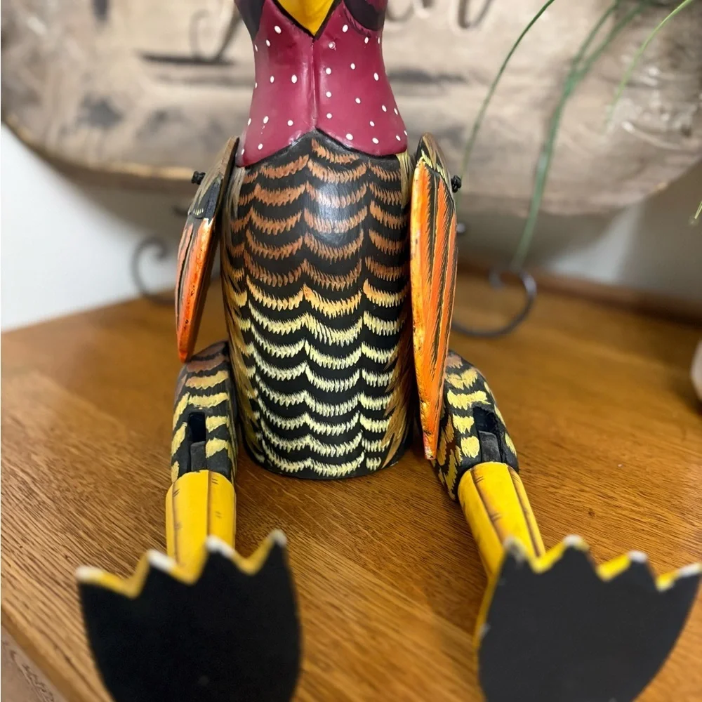 Hand Painted Wooden Rooster